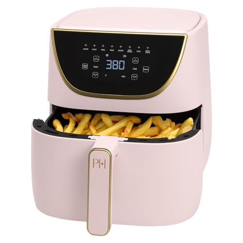 Paris Hilton Air Fryer, Large 6-Quart Capacity, Nonstick Made without PFAS, Touchscreen Display, 8-in-1 (Air Fry, Roast, Broil, Bake, Reheat, Keep Warm, Pizza, Dehydrate), Dishwasher Safe, Pink | Amazon (US)