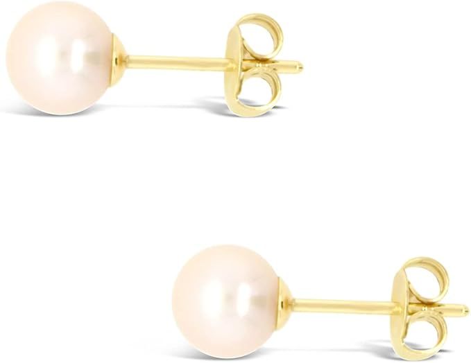 9ct Yellow Gold Pearl Earrings for Women | Certified AAAA+ Grade Womens Jewellery | Elegant Ethic... | Amazon (UK)