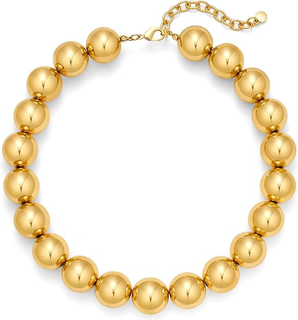 LILIE&WHITE Colorful Chunky Bead Necklaces For Women Trendy Boho Collar Statement Necklace Choker... | Amazon (US)