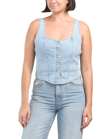 Square Neck Denim Vest | TJ Maxx
