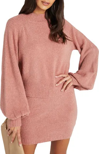 Mock Neck Balloon Sleeve Crop Sweater | Nordstrom