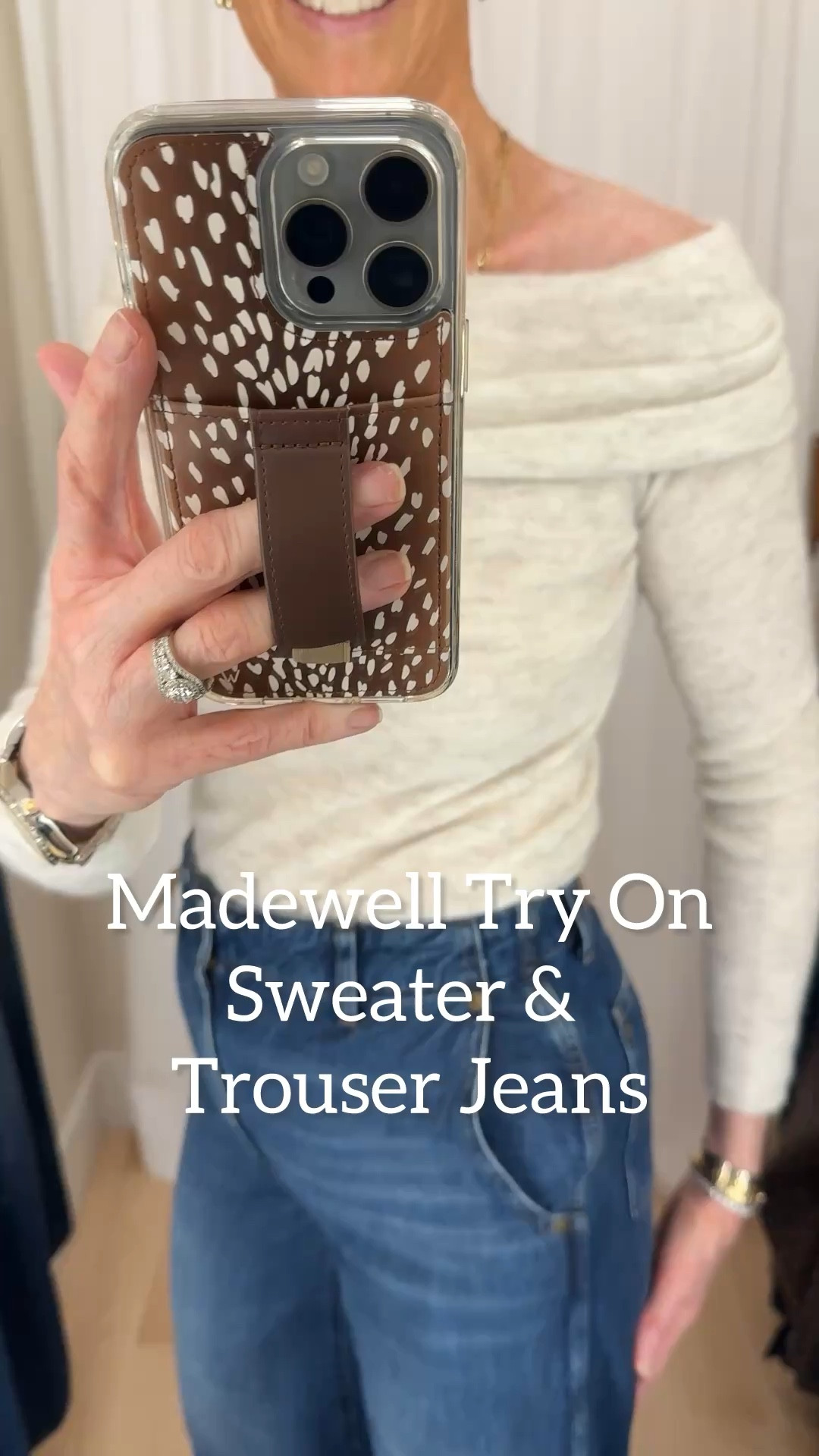 Madewell in store try on
Love this light weight off the shoulder sweater paired with the wide sweep trouser jeans.
Wearing a small in the top TTS and wearing a 28 in the jeans. I would have been better in a 29 in the jeans.

#LTKStyleTip #LTKOver40 #LTKxMadewell