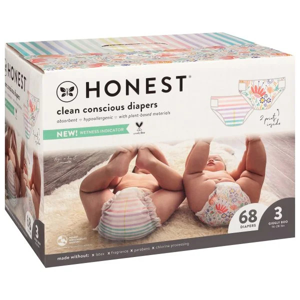 The Honest Company Hypoallergenic Soft Stretchy Side Panels Comfortable Advanced Leak Protection ... | Walmart (US)