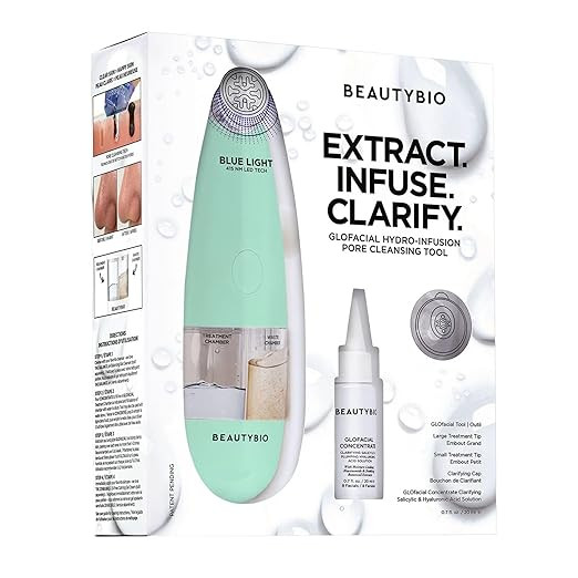 BeautyBio GLOfacial Hydro-Infusion Deep Pore Cleansing + Blue LED Clarifying Set: Tool + Concentr... | Amazon (US)