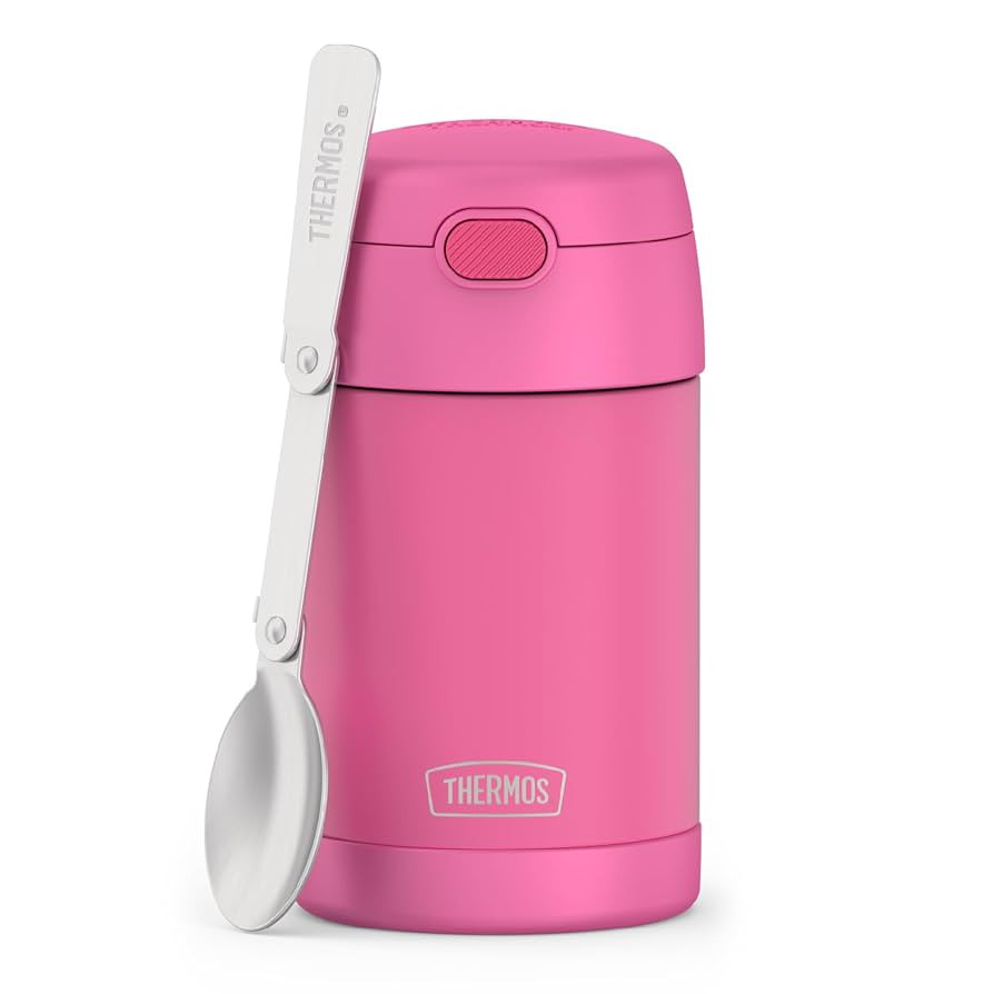 THERMOS FUNTAINER 16 Ounce Stainless Steel Vacuum Insulated Food Jar with Folding Spoon, Neon Pin... | Amazon (US)