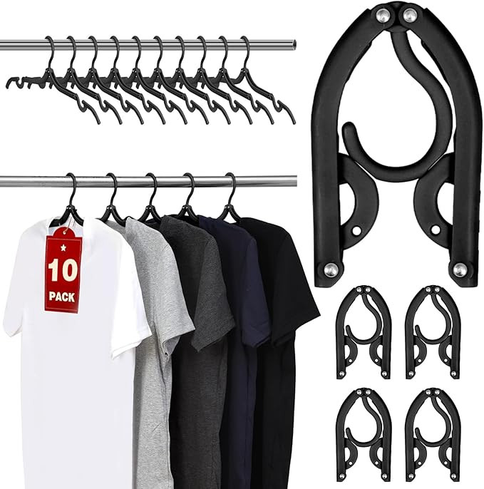 10 Pcs Travel Hangers, Cruise Ship Essentials Foldable Hangers Plastic Travel Essentials, Portabl... | Amazon (US)