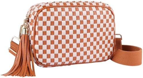 Woven Crossbody Bags for Women Small Summer Boho Purse Trendy Braided Weave Leather Shoulder Came... | Amazon (US)