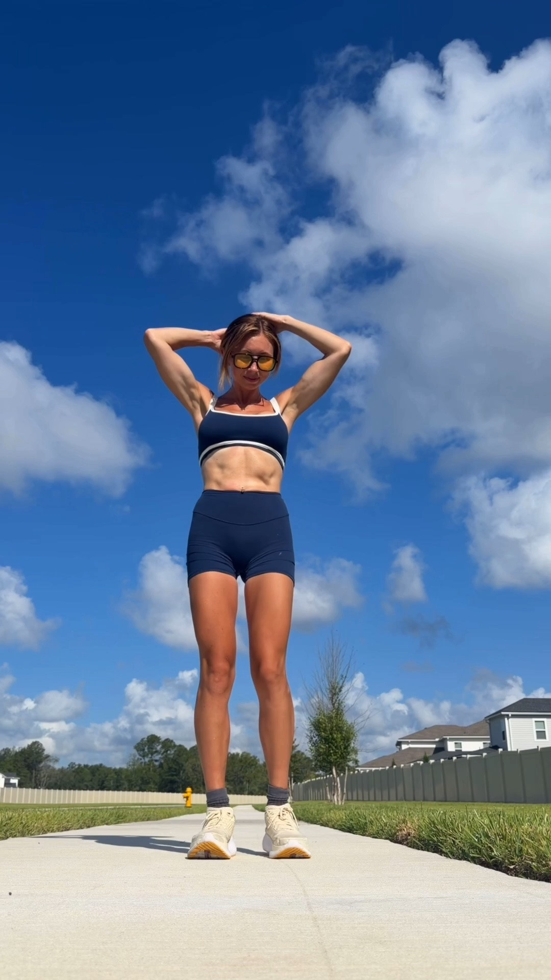 Wearing an XS in my shorts and small sports bra! I LOVE navy activewear

#LTKdayinmylife #LTKgrwm #LTKootd