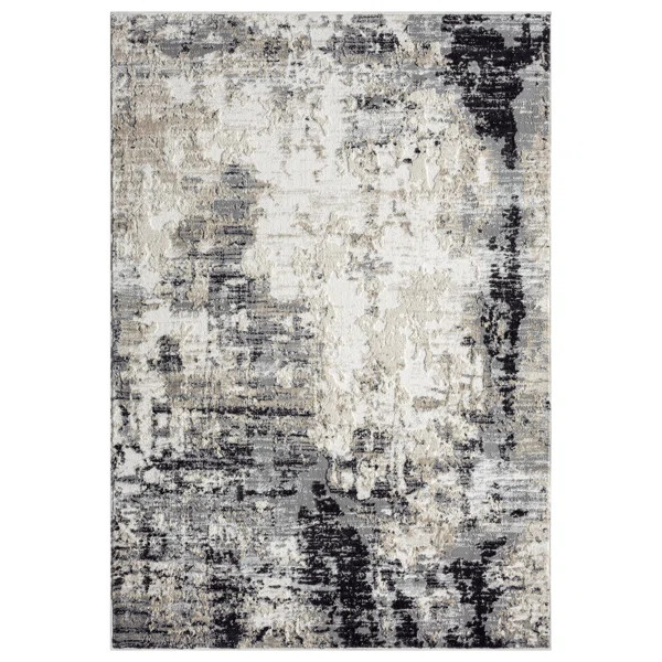 Abstract Textured High-Low Pile Area Rug | Wayfair North America