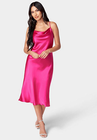 Women's Satin Midi Slip Dress | Macy's