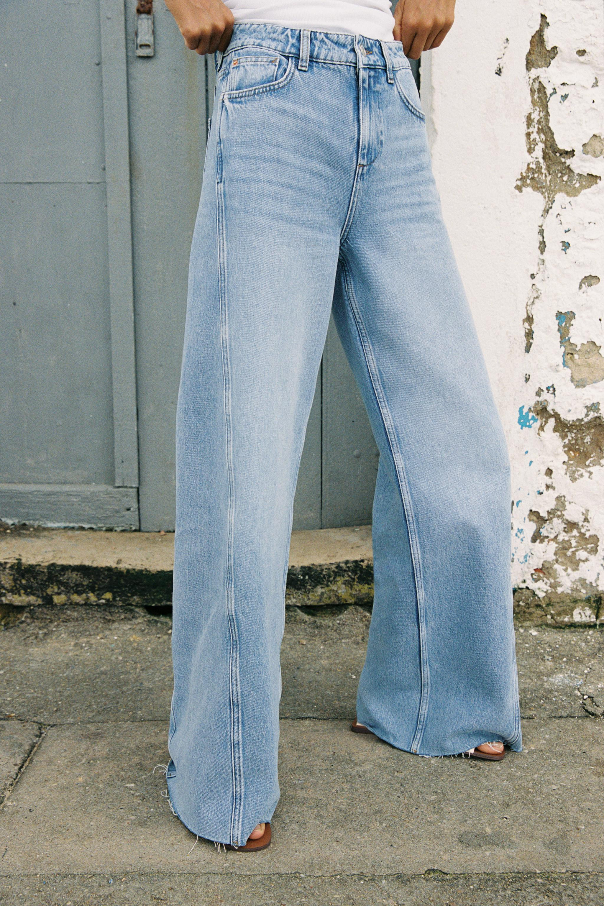 Z1975 WIDE-LEG MID-WAIST JEANS WITH SIDE SEAMS | Zara UK