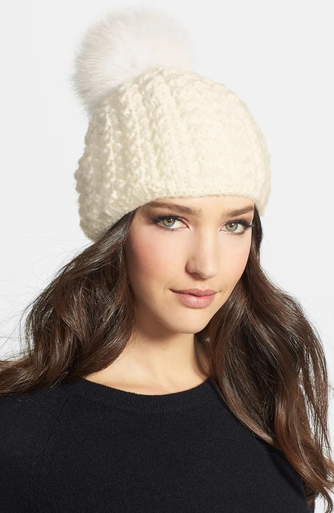 Genuine Fox Pompom Hat | Nordstrom