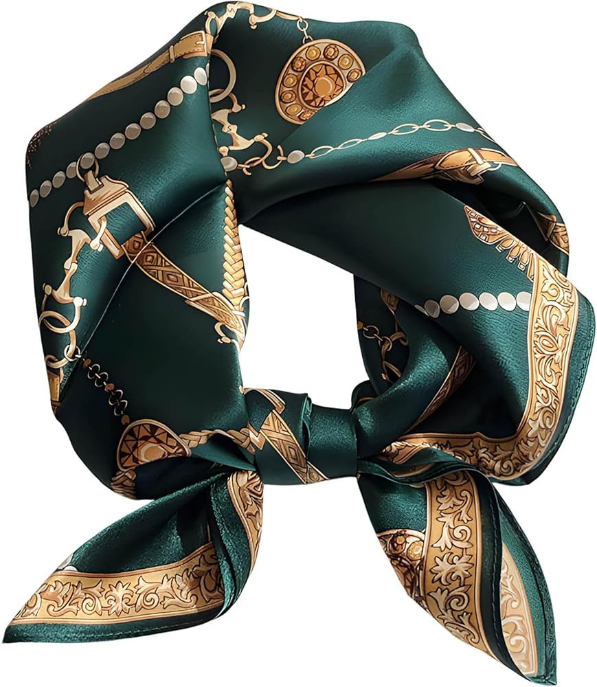 100% Mulberry Silk Scarf for Women Hair Lightweight Square Neckerchief Wrap For Head Scarves 21" | Amazon (US)