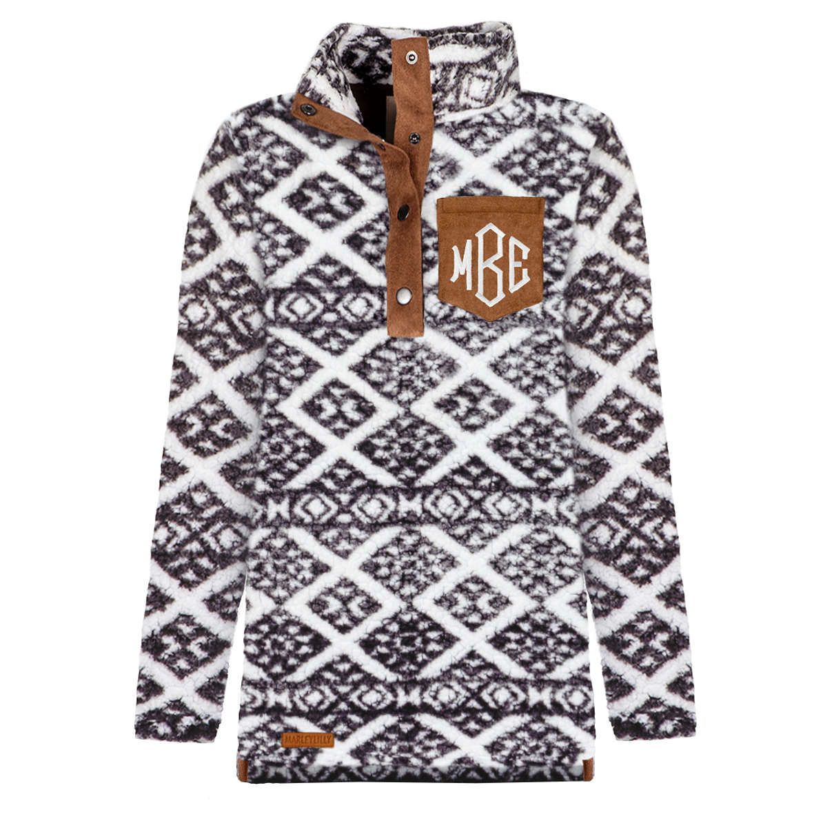 Monogrammed Vintage Sherpa Pullover | Marleylilly