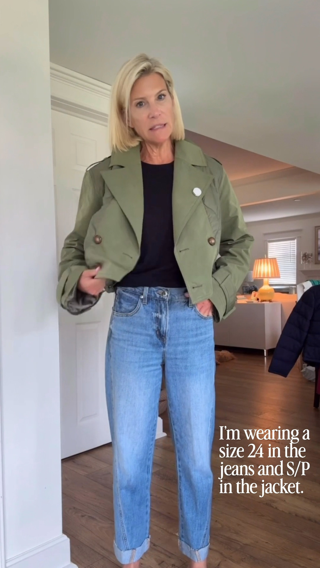 This army green jacket and boyfriend jeans are such a good combo. The jeans are incredibly comfortable (seriously, they feel like pajamas!) with a flattering slim cuff, and the low kitten heels add just the right amount of polish. I’m wearing a size 24 in the jeans and S/P in the jacket.

👩‍💻 LTK PRO TIPS
❤️ Heart = Support my posts ;-)
🔖 Save = Get sale & restock alerts for the things you love!
📋 Lists = Keep favorites organized (List ideas: Christmas, Birthdays, and Vacations!)
📲 Share = Send lists and products to a friend (or your daughters like me).
💬 Comment = Ask me anything, and I’ll answer. ;-)

#LTKootd #LTKOver40 #LTKSaleAlert
