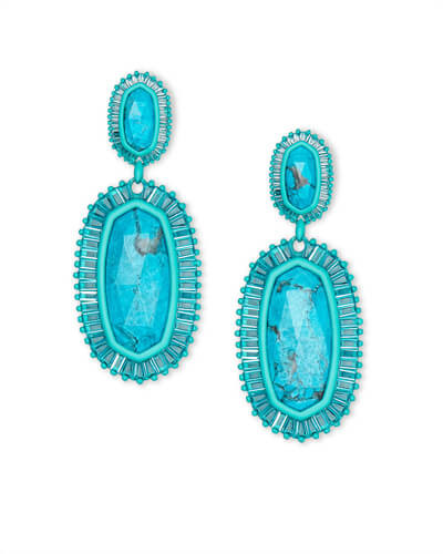 Kaki Matte Statement Earrings in Aqua Howlite | Kendra Scott
