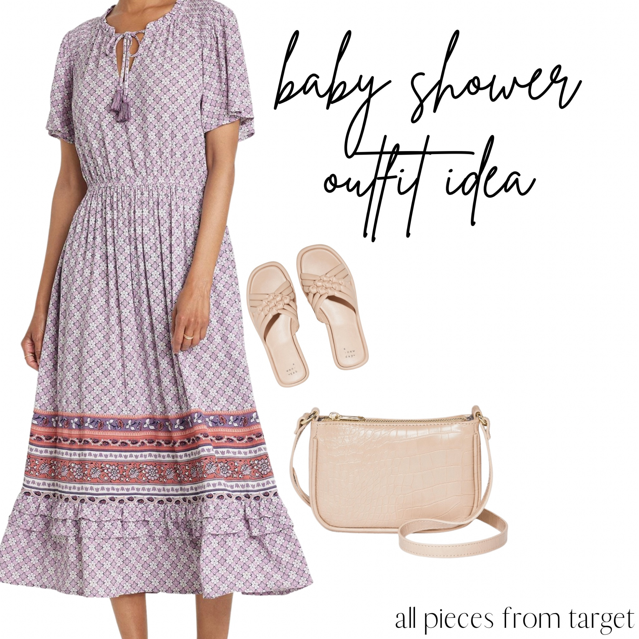 I attended a baby shower today! 
While searching for a causal dress I stumbled upon this one at Target 😍 
I paired it with some Birkenstocks but found this shoe + purse combo from target that would pair perfectly 🙌🏼

#LTKSale #LTKstyletip #LTKSeasonal