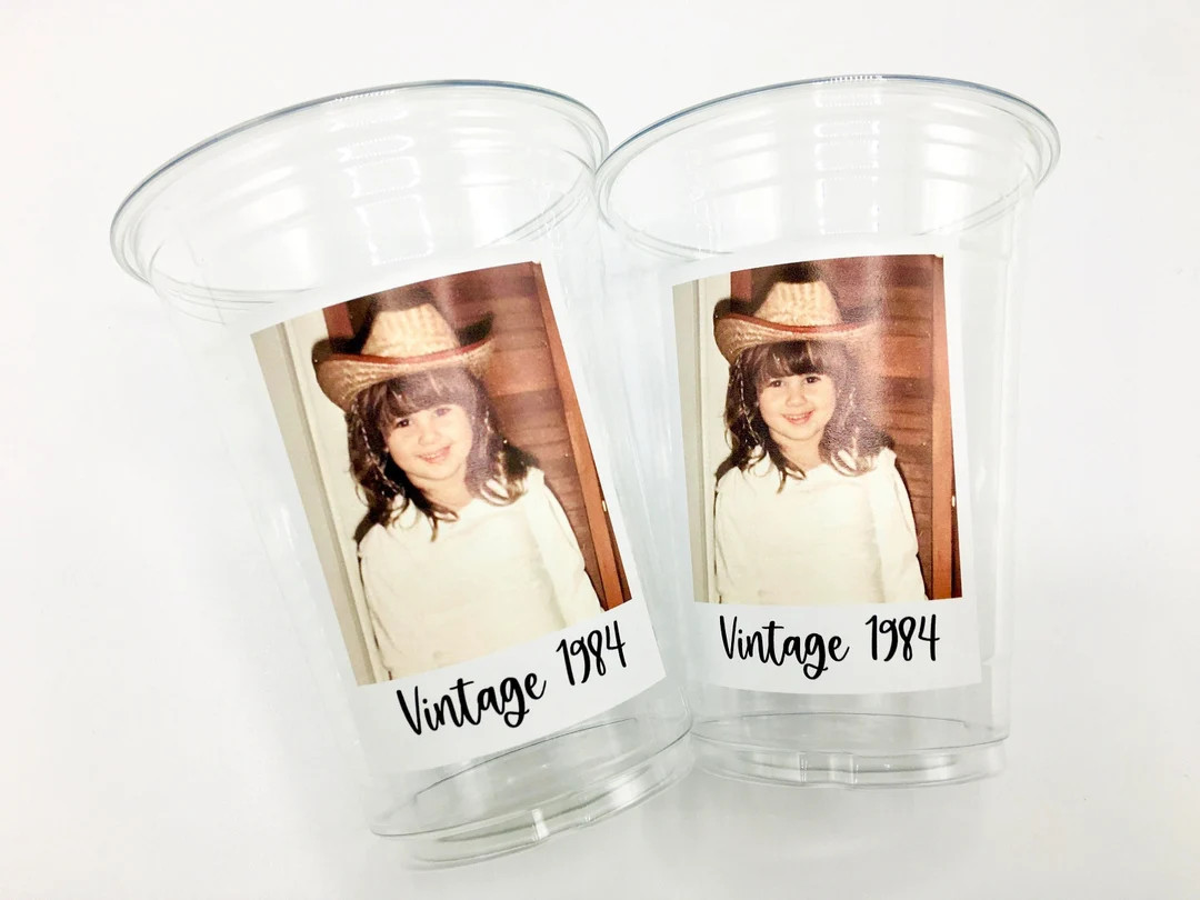 Custom Plastic Party Cups Personalized Party Cups Personalized 40th Birthday Cups Vintage 40th Cu... | Etsy (US)