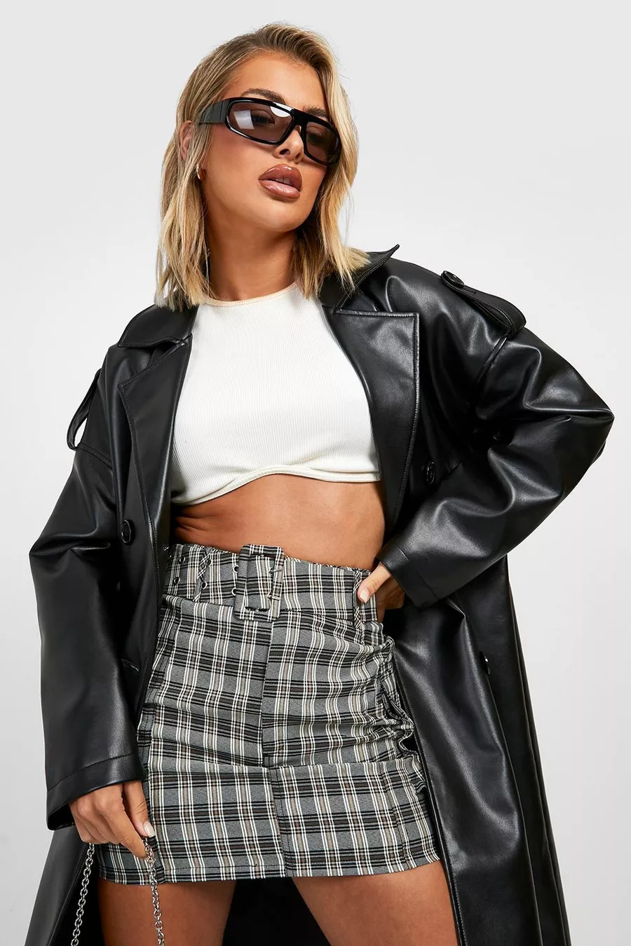 Plaid Belted Cargo Mini Skirt | boohoo (US & Canada)