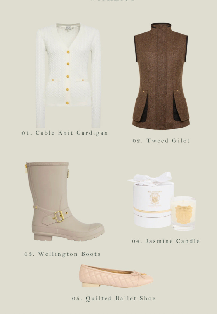 Spring country pieces on my wishlist from Holland Cooper 🤍 Cableknit cardigan, tweed gilet, wellingtons and homeware. Chic and effortless style, Ralph Lauren inspired. 

 #LTKspring #LTKluxury #LTKstyletip