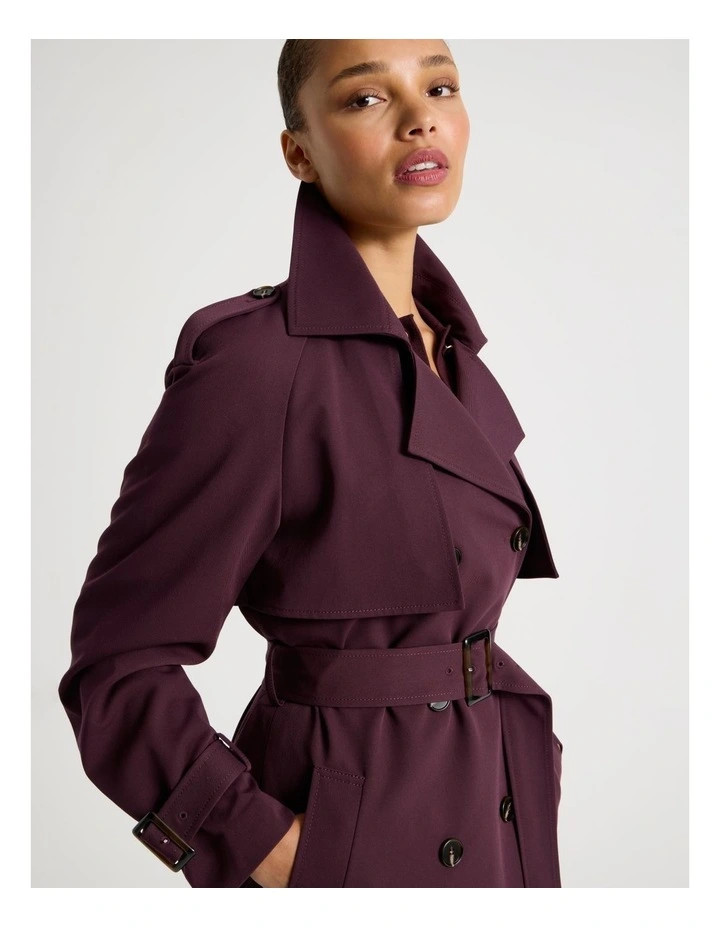 BlaqTrench Coat in Wine | Myer