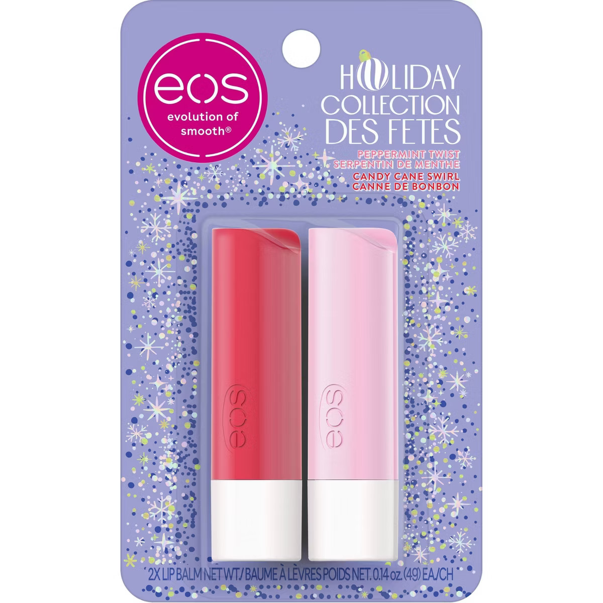 eos Holiday Lip Balm - Peppermint Twist & Candy Cane Swirl - 0.28oz/2pk | Target