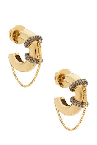 Demarson Molly Hoops Earring in Metallic Gold. | Revolve Clothing (Global)