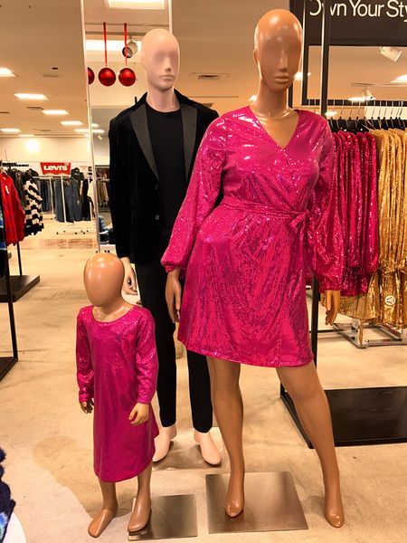 Sequin pink hot dress for New Year’s Eve 
Black blazer for New Year’s Eve 
Childrens pink dress 

#LTKHolidaySale #LTKfamily #LTKSeasonal