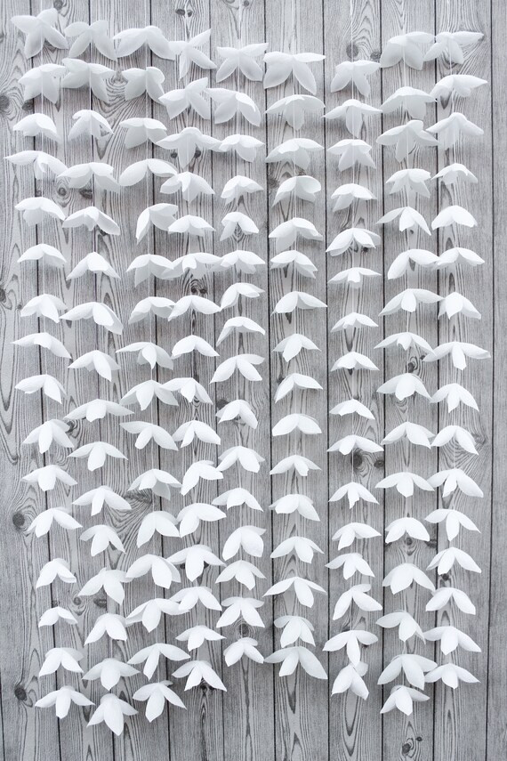 Paper Flower Garland, White Paper Garland, Birthday Party Decoration, Ceremony Backdrop, Wedding ... | Etsy (US)