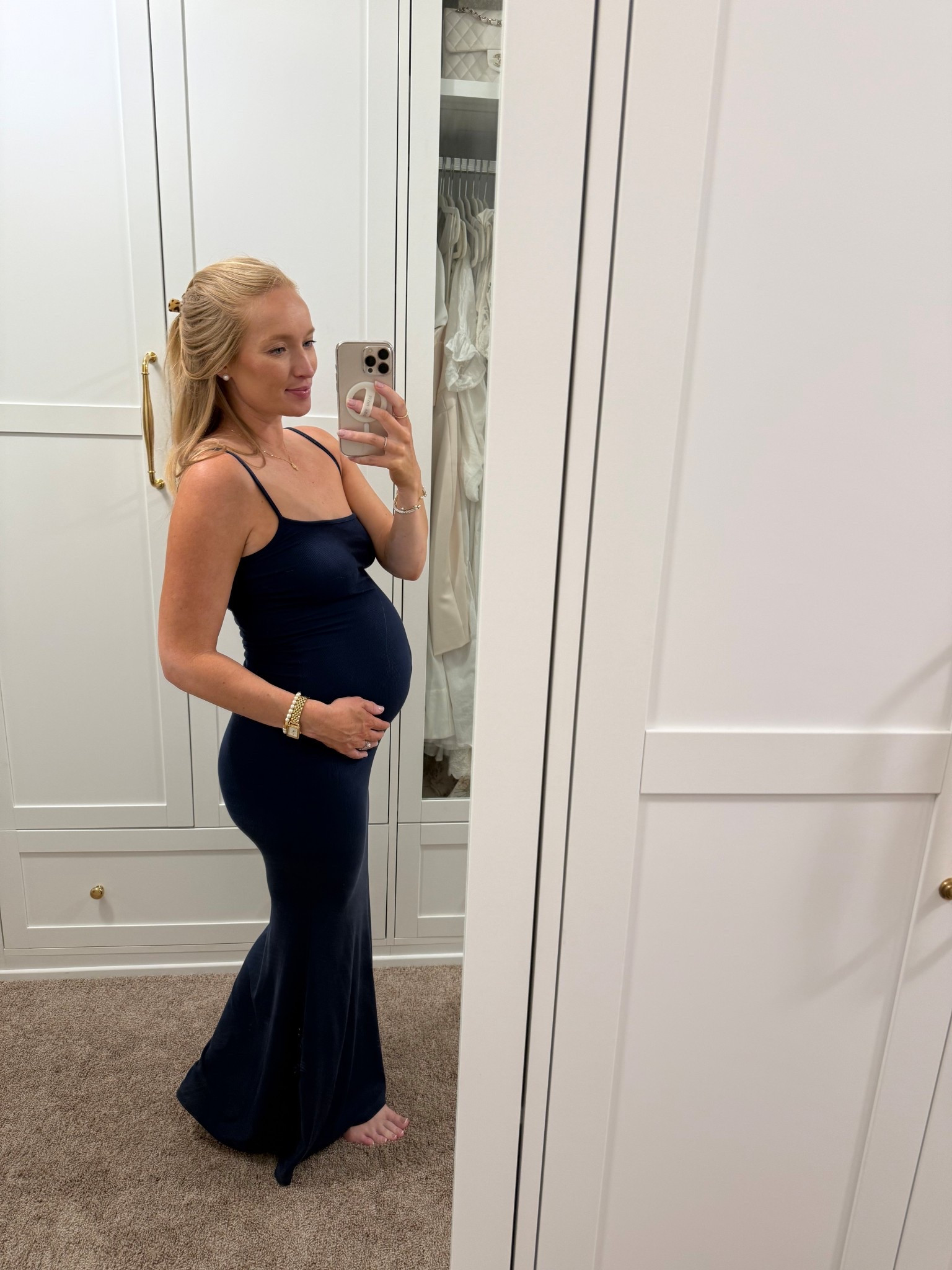 The comfiest bump friendly dress! I’ve styled this a few ways already but let’s be honest it’s so hot right now I’m just wearing it like this with minimal styling. I’m wearing a size small 

#LTKBump