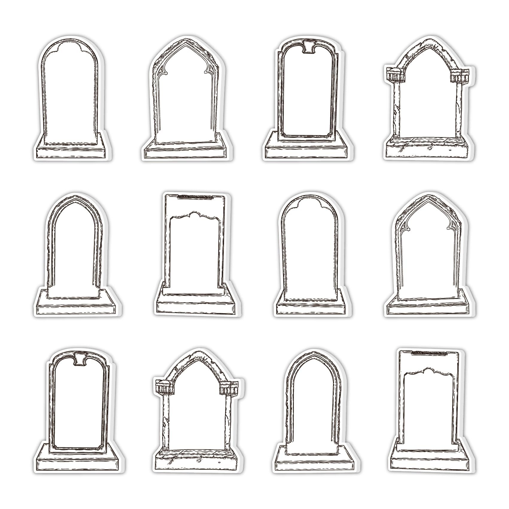 12 Packs Halloween Tombstone Sticky Notes – 6 Designs, 480 Sheets – Funny Memo Pads for Offic... | Amazon (US)