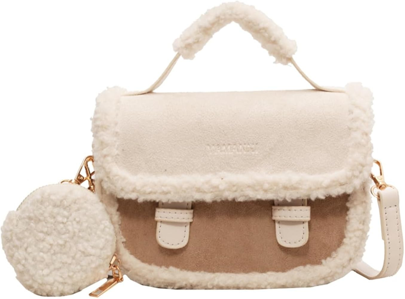 Women Small Handbag Cute Furry Crossbody Bag Purse Vintage Fall Winter Suede Sherpa Women's Porta... | Amazon (US)