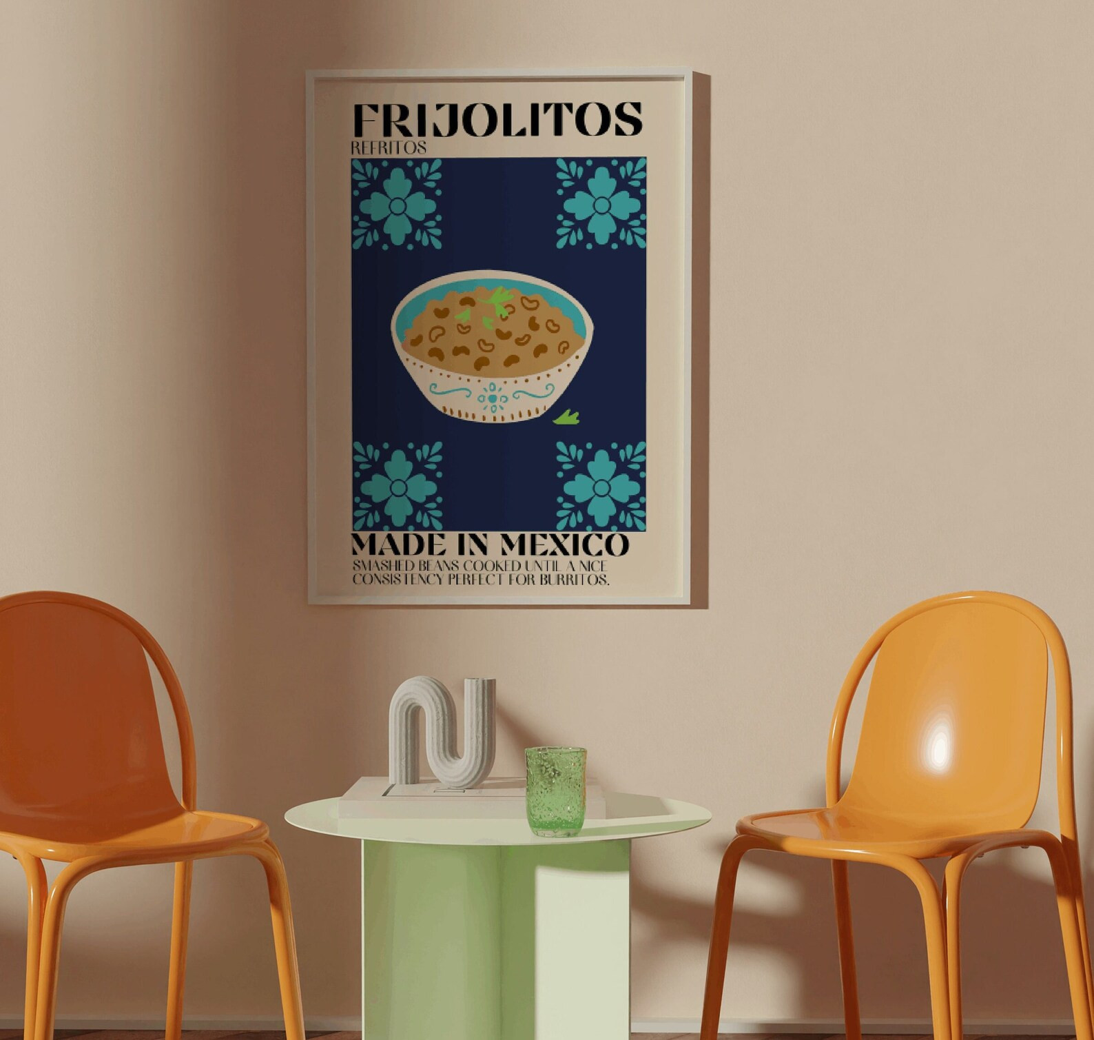 Frijoles Digital Print, Mexican Wall Art, Food Art, Kitchen, Home decor, Mexican Modernism, Wall ... | Etsy (US)