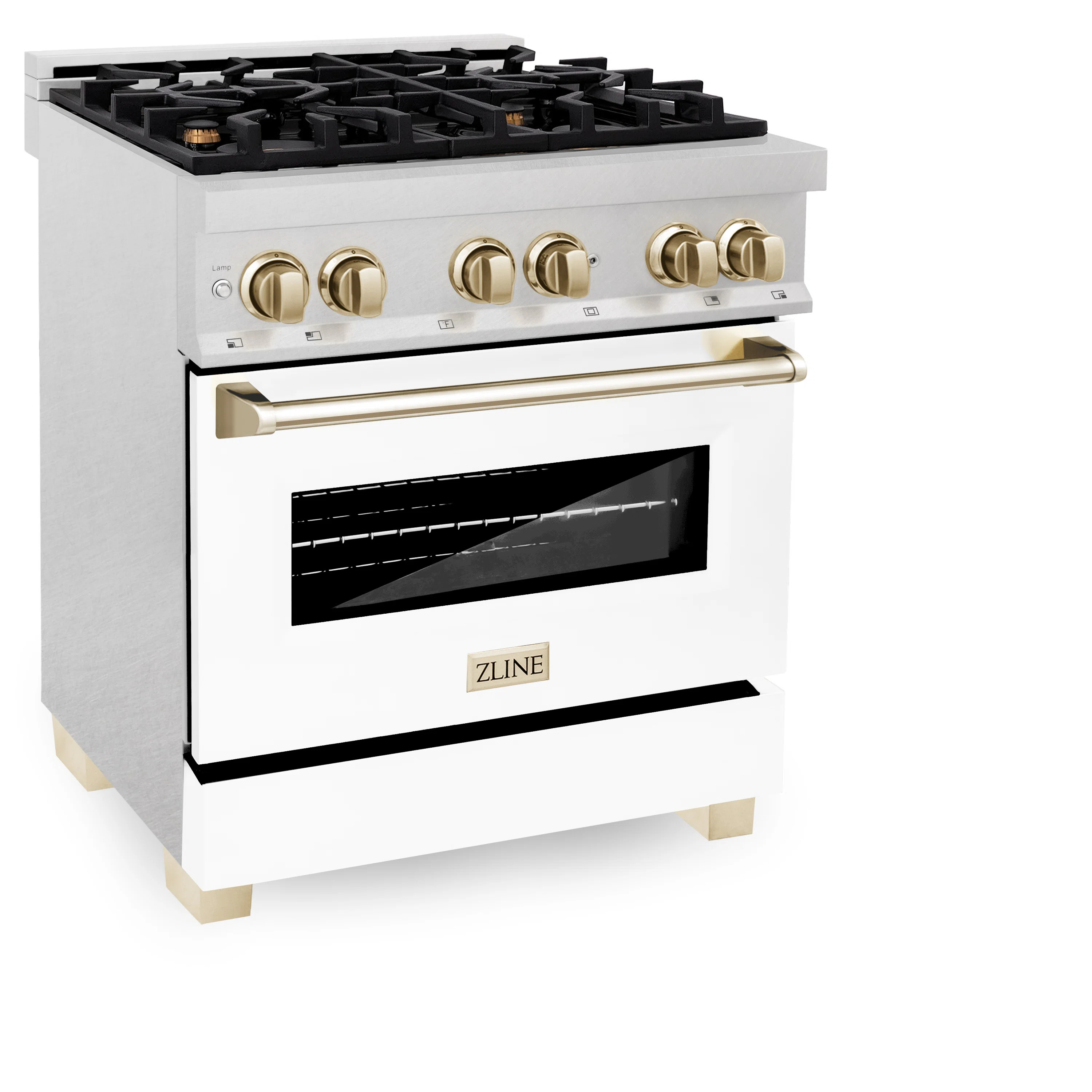 ZLINE Autograph Edition 30" Dual Fuel Range in Fingerprint Resistant Stainless Steel with Accents | Wayfair North America