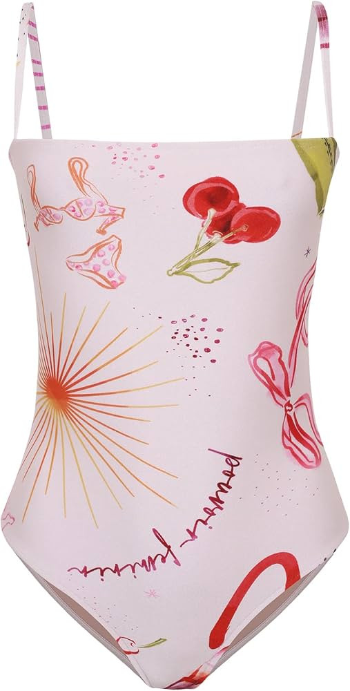 Amazon.com: ADRIANA DEGREAS, Fantasy Basic Swimsuit With Straps, Small, Off White : Luxury Stores | Amazon (US)