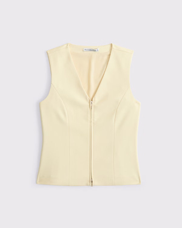 Women's Tailored Zip Vest | Women's Tops | Abercrombie.com | Abercrombie & Fitch (US)