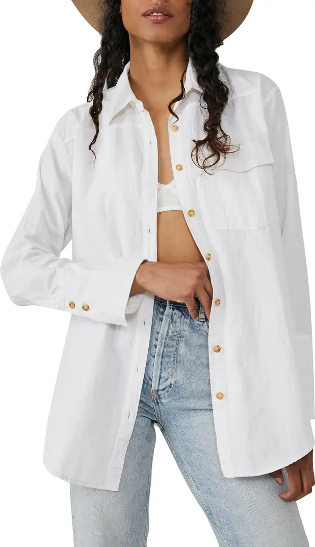 Free People Machester Cotton Button-Down Shirt | Nordstrom | Nordstrom