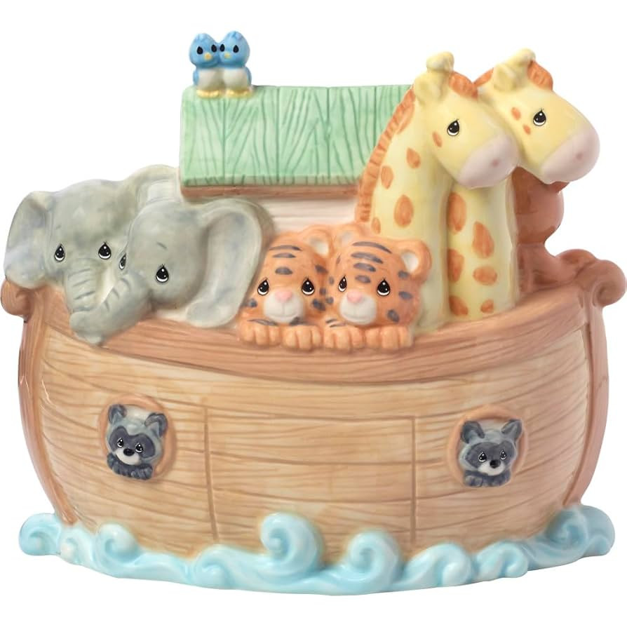 Precious Moments Noah's Ark Porcelain Baby Bank - Nursery Decor with Top Slot - 173434 | Amazon (US)