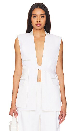 Kirby Reverse Tailored Vest in Ivory | Revolve Clothing (Global)