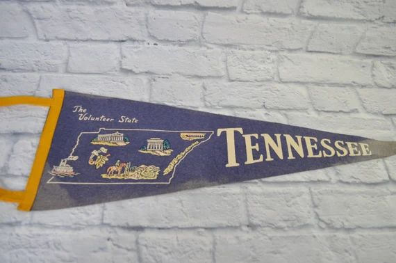 Vintage Tennessee State Pennant | Etsy (US)