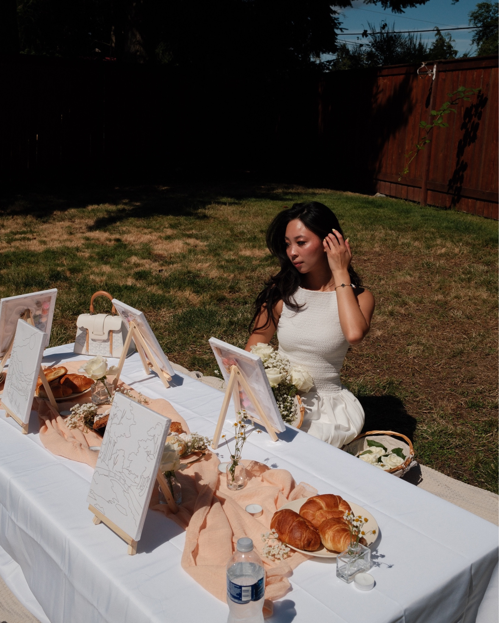 the dream backyard birthday picnic set up with light pastries and the cutest sip and paint at home 🍰⭐️ 

#LTKSeasonal #LTKU #LTKHome