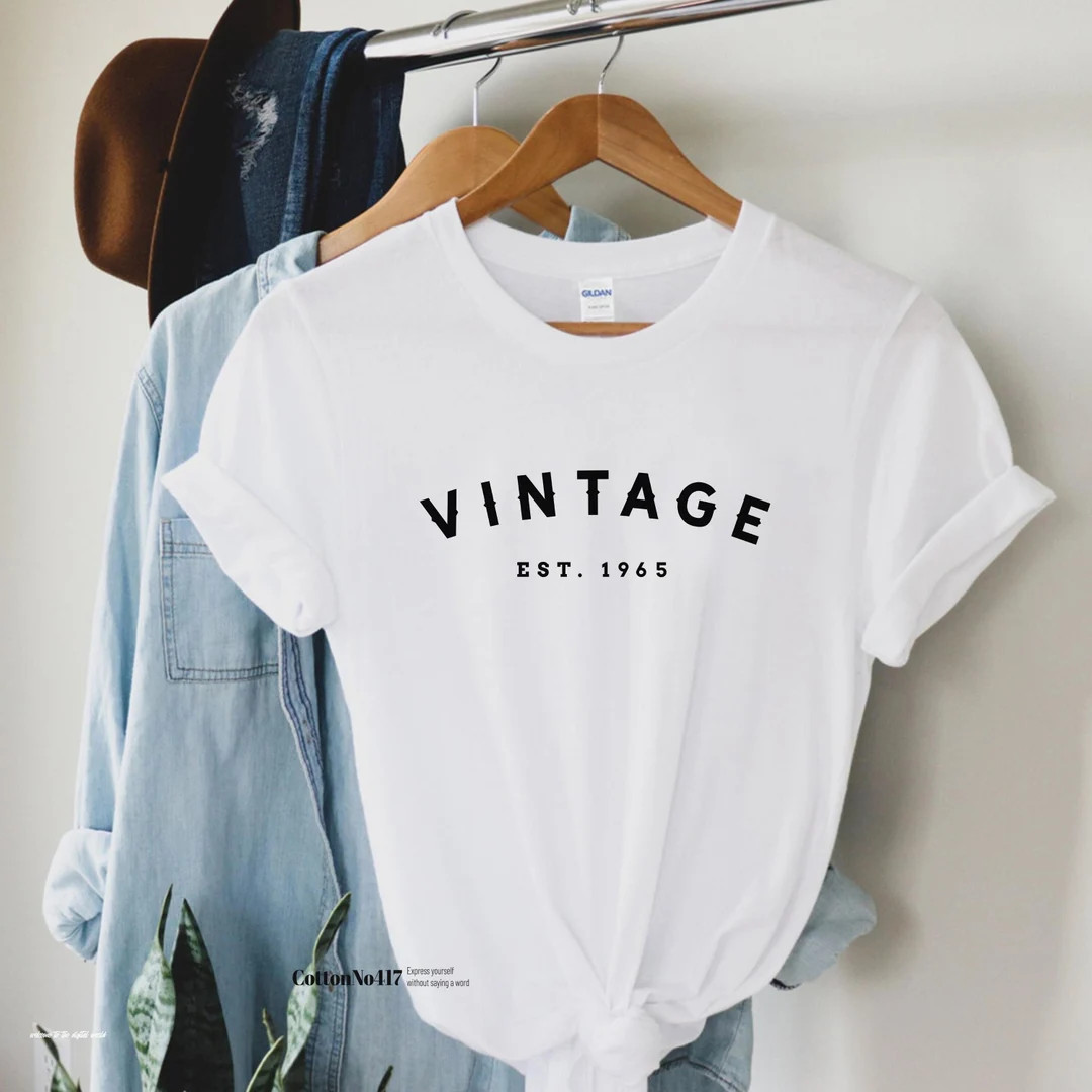 60th Birthday Gift Shirt, Vintage Est 1965, 60th Birthday Shirt, Birthday Gift for Him and Her, 6... | Etsy (US)