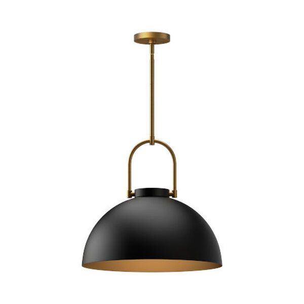 Harper Matte Black One-Light Pendant | Bellacor