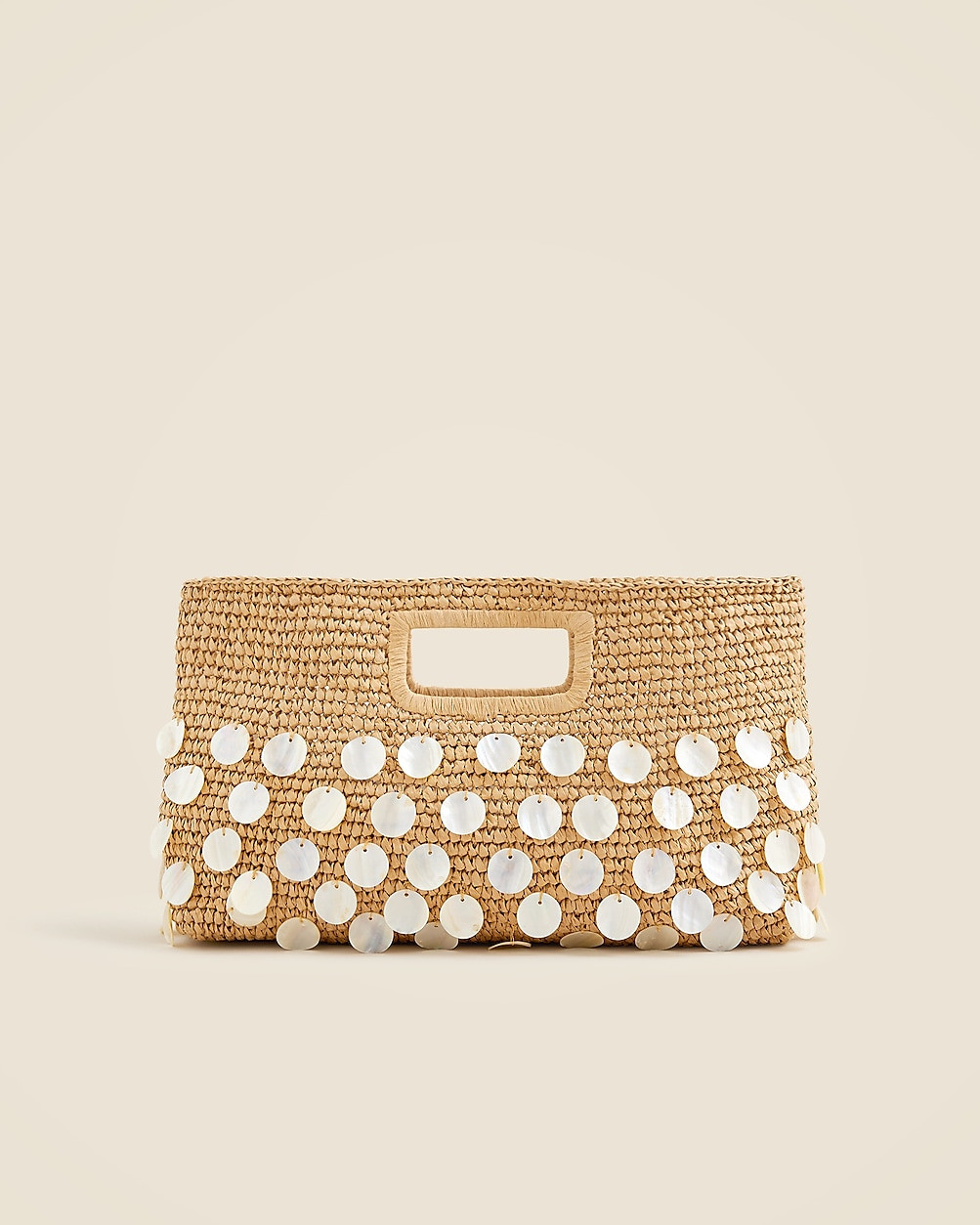 Handknotted straw rectangular clutch with paillettes | J. Crew US