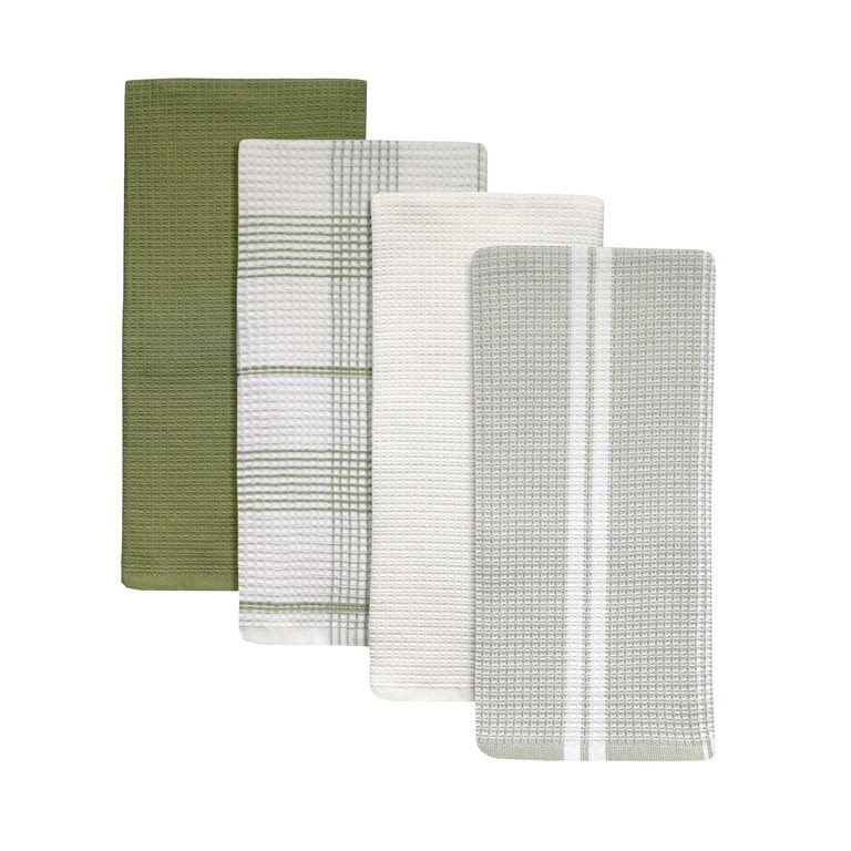 Better Homes & Gardens 4 Piece Waffle Kitchen Towel, Green | Walmart (US)