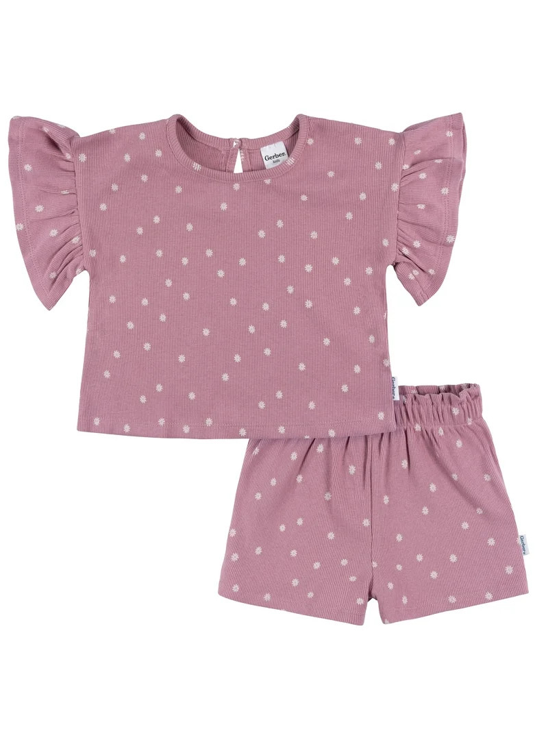 Gerber Girl Outfit Set, 2 pieces, 12 Months - 5 T | Walmart (US)