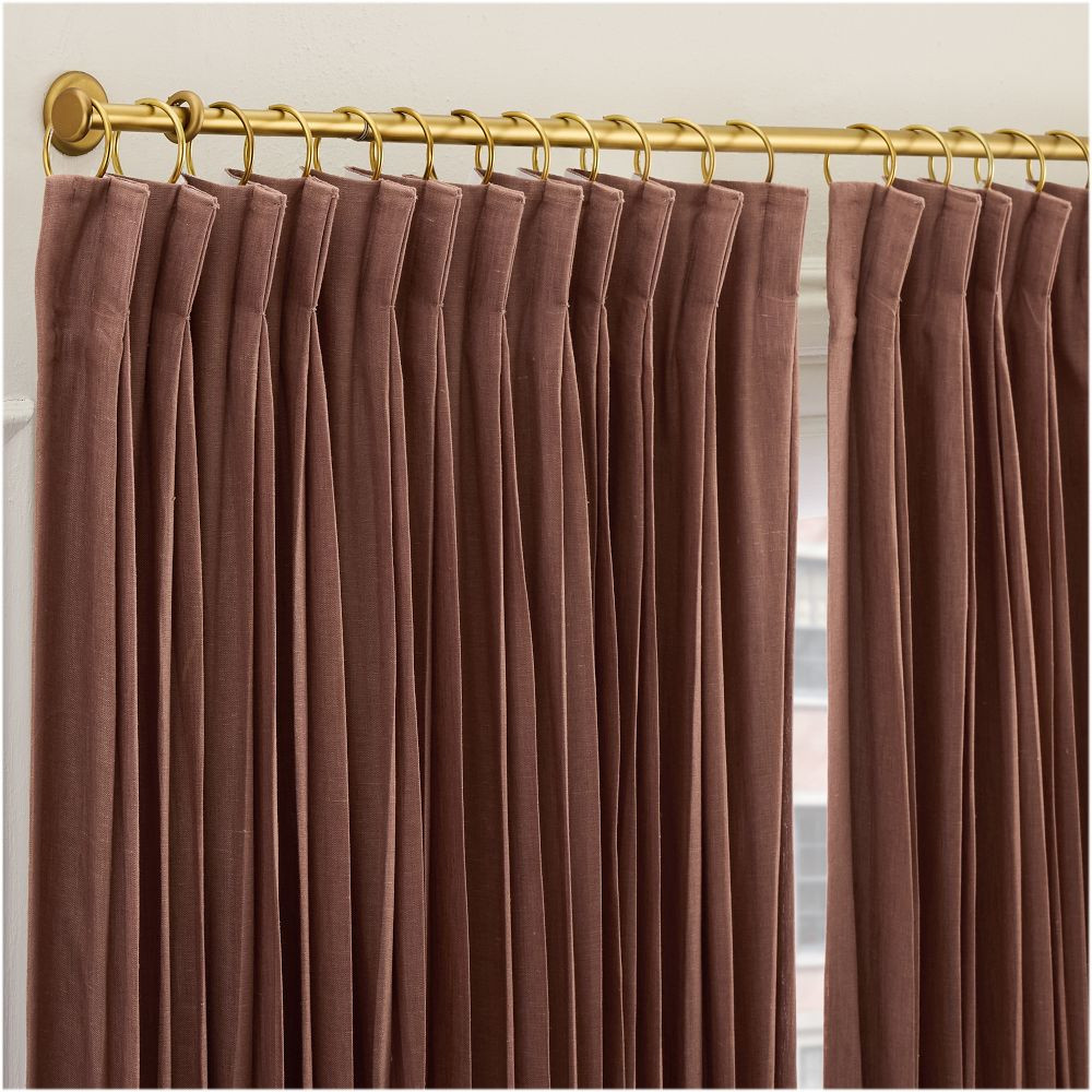 Pleated European Flax Linen Blackout Curtain | West Elm (US)