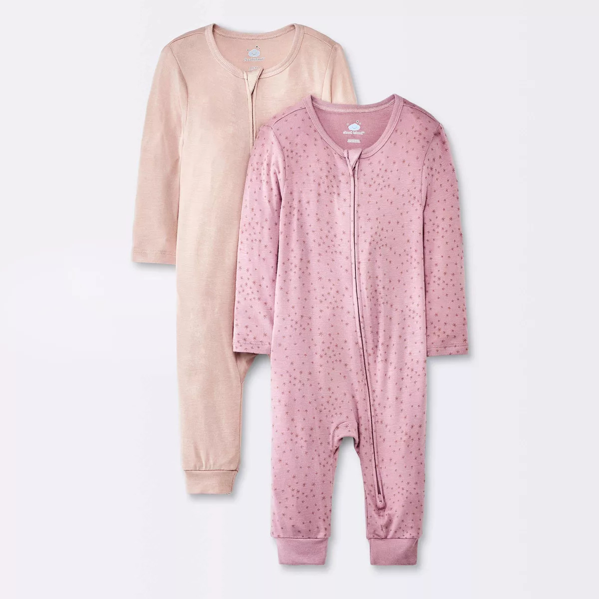 Baby Girls' 2pk Stars So Very Soft Modal Blend Romper - Cloud Island™ Dark Pink | Target