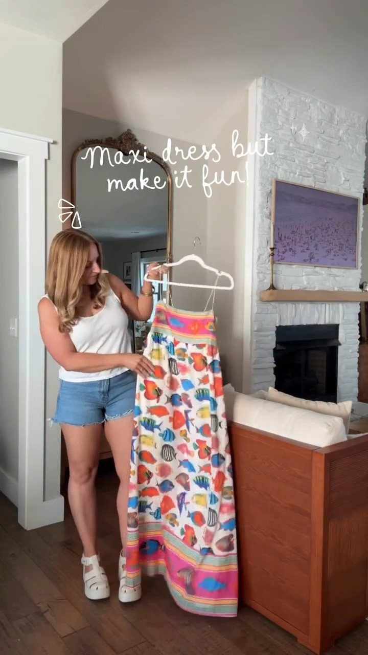 Ready for vacation!! “VACAY” for the details sent to your inbox!! Found the cutest maxi ever!! I’m so excited to wear it to 30A and more. What do you think? 

It’s super soft and the colors are fantastic. They have mini matching dresses and shirt/ shorts for your littles too 🥹💕☀️🏖️🐠🐟