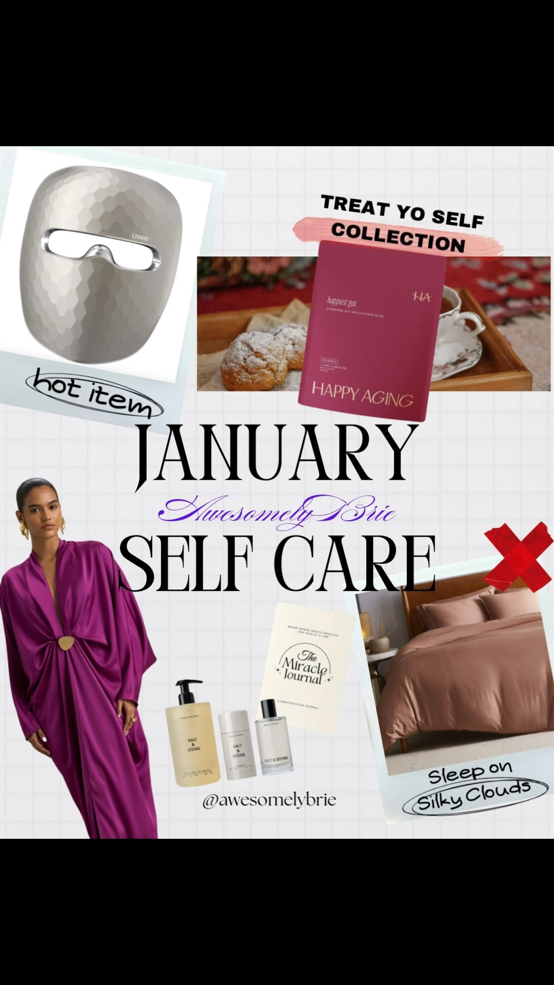Candles
Red Light Mask
Satin Bedding
Fancy Pajamas
Foot massager 

It’s January vibes and I am ready to treat myself! What better way than to be cozy at home with all my self care needs. 




#LTKBeauty #LTKSaleAlert #LTKselfcare